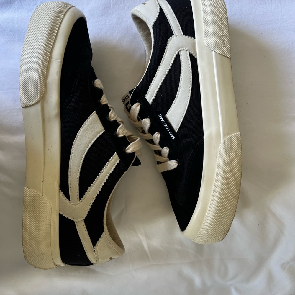 Sam Edelman Simone Platform Black and Cream Low-Top Sneakers NWOT - Picture 5 of 14